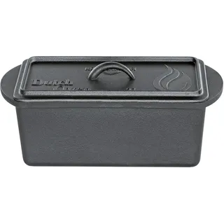 Küchenprofi Dutch Oven BBQ, Gusseisen, Gebrauchsfertig vorbehandelt, Gusstopf in Kastenform, Mit Deckel und Deckelheber, Ofen- und induktionsgeeignet, Feuertopf zum Backen, Braten und Schmoren, 3 L