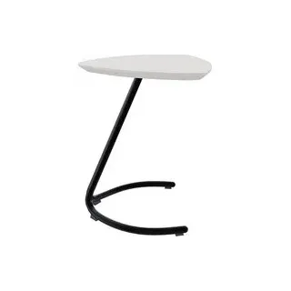 fm TRESTA Beistelltisch dreieckig abgerundet MDF-Platte weiß 55,0 x 50,0 x 69,5 cm, 1 St.