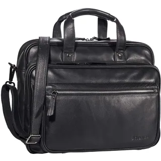 STILORD Herren-Businesstasche aus Leder schwarz - große 15,6 Zoll Laptoptasche - Männer-Aktentasche - Vintage Umhängetasche aus Rindsleder 'Walt'