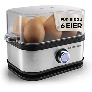 GOURMETmaxx Eierkocher 6 Eier + Messbecher Silber