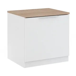 Vicco Nachttisch Betti Weiß 50 x 50 cm mit 1 Türen , Weiß, Sonoma Eiche , Holzwerkstoff , 2 Fächer , Rechteckig,Rechteckig , 50x50x42 cm , Schlafzimmer, Nachtkästchen