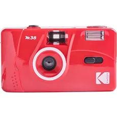 Kodak M38 Filmkamera, 35 mm, fokussierfrei, leistungsstark, integrierter Blitz, einfach zu bedienen (Flame Scarlet)
