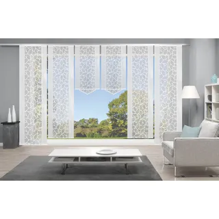 HOME WOHNIDEEN Jenna Schiebegardine Klettband 57 x 245 cm Weiß 6 Stk.