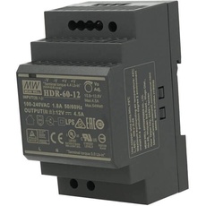 Mean Well HDR-60-12 Netzteil-1 Ausgang-60 W-Hutschienenmontage-12 V 4.5 A-Für Industrielle Anwendung