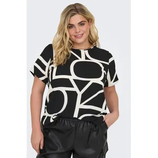 ONLY CARMAKOMA Shirtbluse »CARVICA SS TOP WVN NOOS«, schwarz