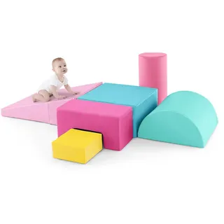Costway Schaumstoffblock Rosa (6-teilig) , Pink , Kunststoff , 40x20x40 cm , Spielzeug, Lernspiele