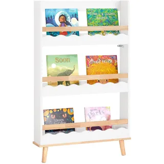 SoBuy Kinderregal Weiß , Weiß, Naturfarben , Holzwerkstoff, Holz , 75x120x15 cm , Babymöbel & Kindermöbel, Babyzimmer, Babyregale & Kinderregale