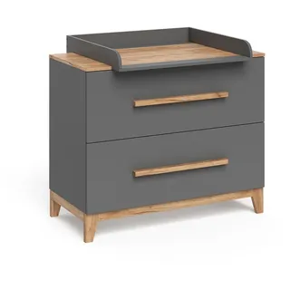 VitaliSpa Wickelkommode Malia Grau/Artisan 108 x 98 cm mit 2 Schubladen , Holzwerkstoff , Rechteckig , 108x98x70 cm , Babymöbel & Kindermöbel, Babyzimmer, Wickelkommoden & Zubehör, Wickelkommoden