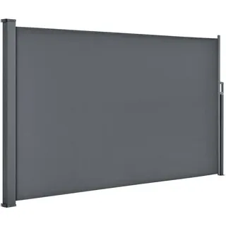 Juskys Seitenmarkise 300 x 160 cm Dunkelgrau Polyester