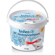bideo® WC Reiniger-Intensivschaum (1,5 kg) für intensive WC Reinigung bis unter den Rand - WC Reiniger extra stark, löst Kalkablagerungen und Urinstein auf Sauerstoffbasis