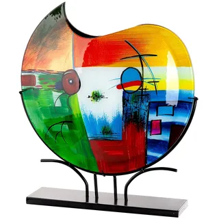 Bodenvase GILDE "Milano", mehrfarbig, B:50cm H:48cm T:10,5cm, Glas, Vasen, Bodenvase, Innenwände sind handbemalt; Nicht wasserdicht, Höhe: 48cm