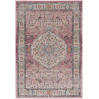 Pergamon Lagos Vintage Outdoor-Teppich 120 x 170 cm Rosa/Weiß