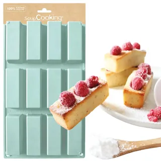 ScrapCooking 3103 Multi 12 Cakes Backform Silikon 33 x 18 x 3,5 cm, Wassergrün