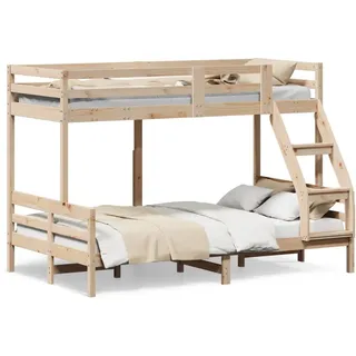 vidaXL Etagenbett 90x200/120x200 cm Massivholz Kiefer - Braun