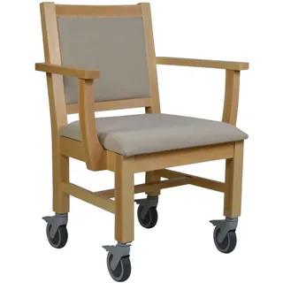 Devita Stuhl mit Rollen für Schwergewichtige Max XXL Express 67 cm Sitzbreite 1 St beige
