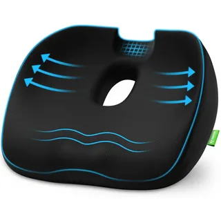 AUVON Sitzkissen Orthopädisch, Ergonomisches Hämorrhoiden Sitzkissen mit Loch & U-förmigem Design, Bequemes Sitzpolster Steißbeinkissen Entlastung, Bürostuhl, Auto, Rollstuhl, Ischias, Schwangerschaft