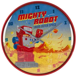 Nostalgic-Art Wanduhr, Mighty Robot – Geschenk-Idee für Gamer, Große Küchenuhr, Vintage-Design zur Dekoration, Ø 31 cm