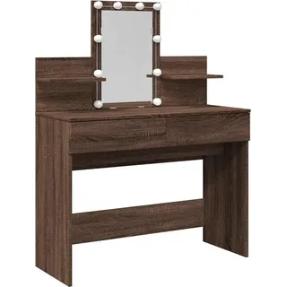 vidaXL Schminktisch mit LED Braun Eichen-Optik 100x40x130 cm - Braun