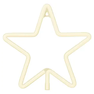 Forever Light Neon LED WEIHNACHTSSTERN warmweiß Weihnachten Stern Fenster Deko USB und Batteriebetrieben Weihnachtsdekoration - Weiß