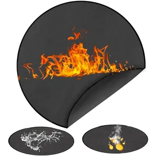 Rund Brandschutzmatte, 91cm Grillmatte Bodenschutz, Feuerfeste Unterlage BBQ Außenbereich Hitzeschutzmatte, 3 Schicht Wasserdicht Faltbare groß Feuerschalenmatte Grillmatte für Gras, Boden, Solo Stove