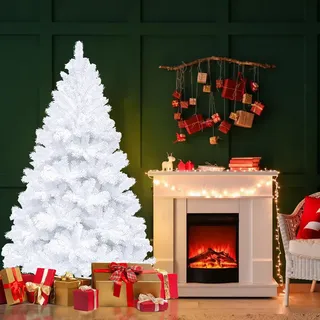 Jayseuw 180 cm Tannenbaum weihnachtsbaum mit Metall Christbaum Ständer Einfache Montage für Hochzeit, Weihnachten, Schlafzimmer Weihnachts,Weiß - Weiß