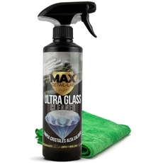 MAX DETAIL-LAB - Ultra Glass - Glasreiniger Auto Scheibenreiniger, Entfettungsformel, Saubere und Glänzende Scheiben, Regenabweiser, Fensterreiniger Innen Aussen, Detailing Car Cleaning Set, 500ml