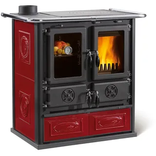 La Nordica-Extraflame LaNordica Küchenherd ROSETTA Sinistra Kachelverkleidung bordeaux 72 kW