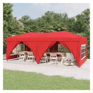 vidaXL Faltpavillon 3 x 6 m inkl. 6 Seitenteile Rot