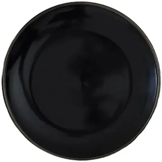 HOME DECO FACTORY, KA0135, Elegant Black Ceramic Plate with Gold Edging, ideal for All Occasions, Easy to clean, Diameter 20 cm, Black/Gold Color