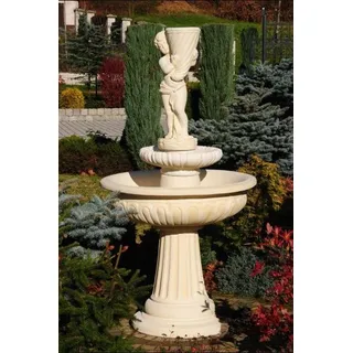 Zierbrunnen Springbrunnen Skulptur Brunnen Deko Garten Fontaine Teich Neu 174cm - Weiß