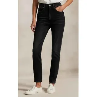 Polo Ralph Lauren für Damen. 211969406001 Super Slim Jeans mit hohem Bund schwarz (32/32), Lässig, Baumwolle, Denim