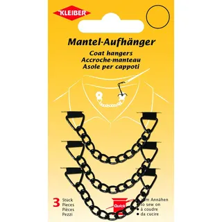 Kleiber 85930 Mantelhänger 3er Set, Metall, schwarz