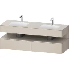 Duravit Qatego Einbauwaschtisch mit Konsolenwaschtischunterbau, 1600x550x600mm, Nische Taupe Matt, Doppelwaschtisch, QA4797091, Farbe: Taupe Matt