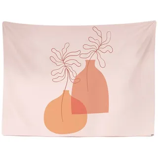 Ulticool - Vasen Ästhetische Raum Dekor Rosa - Wandteppich - 200x150 cm - Großer Tapisserie - Poster Verzierung - Boho Bohemian Raum Dekoration - Tuch - Malerei - Schlafzimmer Gardine