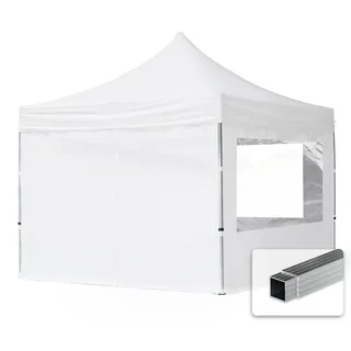 TOOLPORT Faltpavillon 3 x 3 m inkl. 4 Seitenteile Weiß