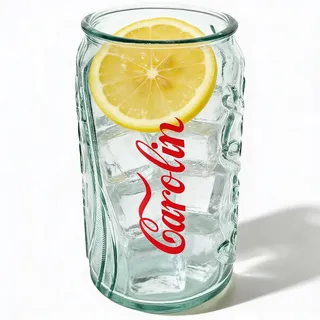 Herz & Heim® Coca-Cola Trinkglas personalisiert mit Name – Retro Design in Dosenform – 100 % recyceltes Glas, handgemacht in Spanien – Individuelles Geschenk für Cola Fans (Trinkglas (6x12 cm))