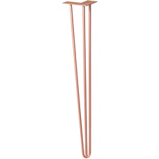 Bild von Möbelbein/Tischbein/Möbelfuß - Hairpin Leg - Retro Style - Stahl pulverbeschichtet Kupfer, 12 x 12 x 71 cm, Bein konisch/schräg verlaufend, integrierte Anschraubplatte - 12827401