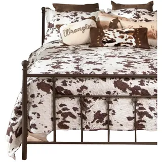 Carstens, Inc. Western Aztec Country Bettwäsche-Set Southwestern Mikrofaser Kuh Print Quilt Set Wrangler Western Rindsleder Twin