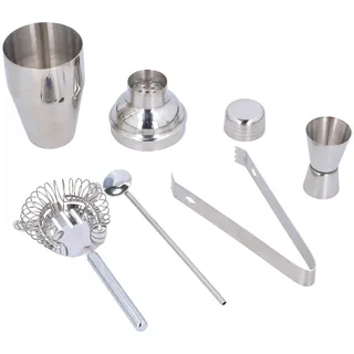Alpina Cocktail-Set 5-teilig Shaker 350 ml Edelstahl Silber