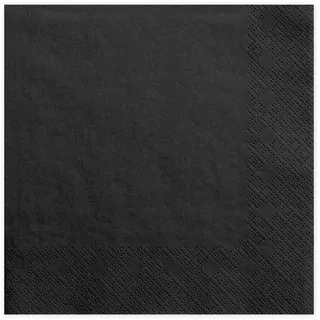 Partydeco Servietten, 3-lagig, schwarz, 33x33cm, 20 Stck./Pckg. SP33-1-010