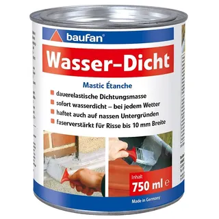 Baufan Wasser-Dicht - 750ml I Dichtmasse sofort wasserdicht und dauerelastisch I faserverstärkt, rissüberbrückend bis 10 mm auch auf nassen Flächen