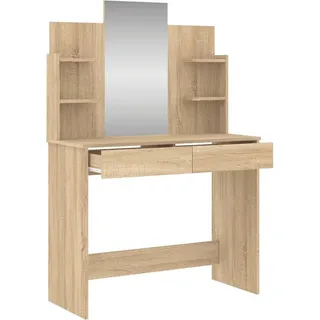 vidaXL Schminktisch mit Spiegel Sonoma Eiche 96x39x142 cm