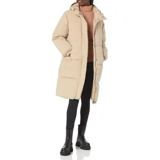 a. essentials Lange Oversize-Daunenjacke mit Kapuze Beige 2XL