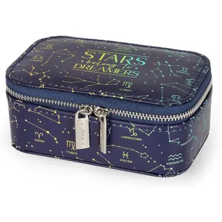 Legami - Schmuckkoffer Bling Queen, Thema Sterne, Mini-Format, Reißverschluss, 3 Fächer, Innenseite mit weichem Samt ausgekleidet, 13 x 5,5 x 9 cm