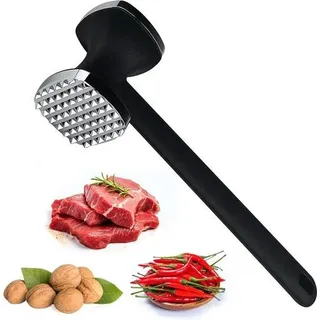 Doppelblatt Fleischklopfer - Edelstahl - Antislip-Griff - Waschmaschinenfest - Schnitzel-Steak-Rinder-Vieh-Kochzubehör