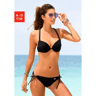 Buffalo Push-Up-Bikini mit geflochtenem Rückendetail, schwarz