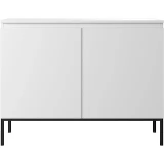 Selsey Sideboard 100 x 77 cm Weiß / Schwarz