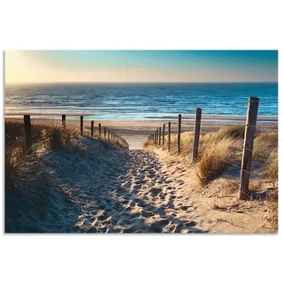 Artland Wandbild »Weg zum Nordseestrand Sonnenuntergang«, Strand, (1 St.), als Alubild, Outdoorbild, Leinwandbild, Poster, Wandaufkleber Artland naturfarben