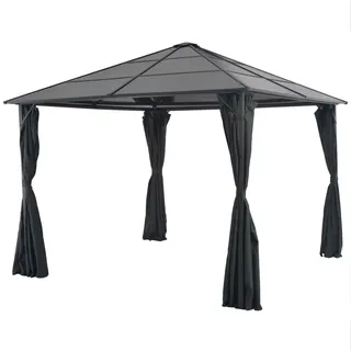 vidaXL Gartenpavillon 3 x 3 m inkl. 4 Seitenteile Schwarz