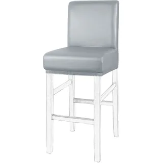 PiccoCasa Barhocker-Bezug, wasserdicht, für Zuhause, Küche, Esszimmer, Kneipentheke, PU-Leder, weich, abnehmbar, Stuhlbezug, Schonbezug, Grau, 1 Stück